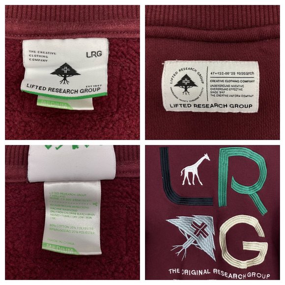 LRG The Original Research Group Embroidered Logo Crewneck Sweatshirt Size M - Picture 14 of 16